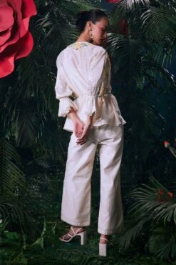 Chandrima Ivory Plumeria Pants -Outlet Spiffy Fits Store 41123cm63 3