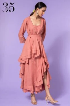 Best Seller 10 Aikeyah Pink Layered Dress With Belt
