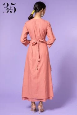 Aikeyah Pink Layered Dress With Belt -Outlet Spiffy Fits Store 42aik16 4