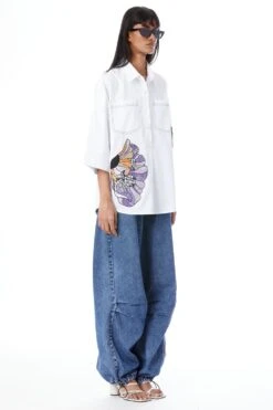 Kanika Goyal Label White Poppies Hand Embellished Shirt 6 Kanika Goyal Label White Poppies Hand Embellished Shirt -Outlet Spiffy Fits Store 4423kgl43 3