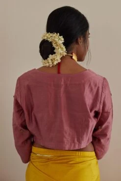 Shorshe Onion Pink Hand Embroidered Blouse 5 Shorshe Onion Pink Hand Embroidered Blouse -Outlet Spiffy Fits Store 4923se20 3