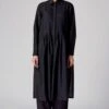 Rajesh Pratap Singh Black Pintuck Midi Dress