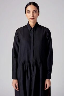 Rajesh Pratap Singh Black Pintuck Midi Dress -Outlet Spiffy Fits Store 4sc 174kta 4