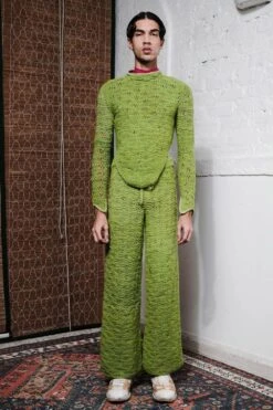 QUOD Luminous Lime Knot-Tie Knitted Loop Top