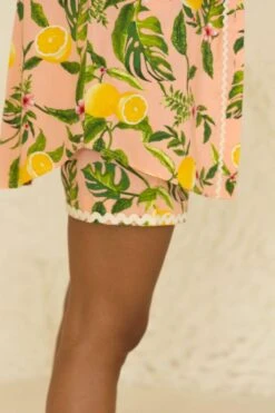 APZ Peach Tropical Printed Shorts -Outlet Spiffy Fits Store 54apz9 4