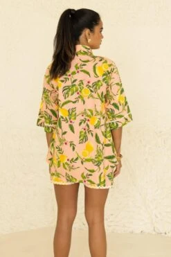 APZ Peach Tropical Printed Shorts -Outlet Spiffy Fits Store 54apz9 5