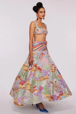 Aisha Rao Ivory Tissue Applique Lehenga Set -Outlet Spiffy Fits Store 64ar10 3