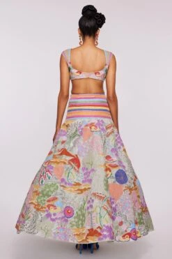 Aisha Rao Ivory Tissue Applique Lehenga Set -Outlet Spiffy Fits Store 64ar10 4