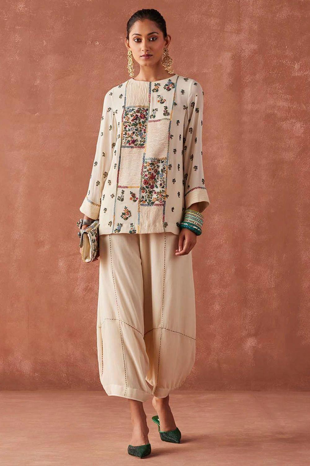 Sunira Designs Ivory Hand Embellished Top 1 Sunira Designs Ivory Hand Embellished Top