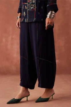 Sunira Designs Blue Dhaaga Cowl Ijar Pants -Outlet Spiffy Fits Store 6923sa22 4