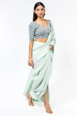 431-88 By Shweta Kapur Icy Blue Embellished Blouse 7 431-88 By Shweta Kapur Icy Blue Embellished Blouse -Outlet Spiffy Fits Store 812new7 2