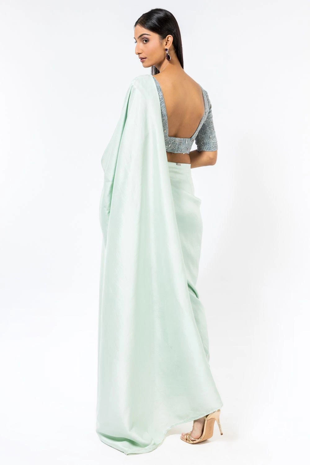 431-88 By Shweta Kapur Icy Blue Embellished Blouse 5 431-88 By Shweta Kapur Icy Blue Embellished Blouse - Image 5