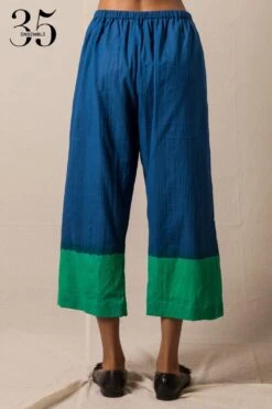 Injiri Blue Cotton Clamp Dye Pants -Outlet Spiffy Fits Store 84inj13 4