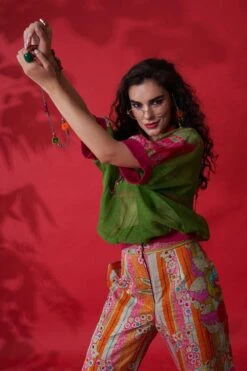 CAPISVIRLEO Orange Habutai Silk Bell Bottoms -Outlet Spiffy Fits Store 88cap44 4