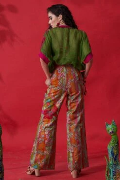 CAPISVIRLEO Orange Habutai Silk Bell Bottoms -Outlet Spiffy Fits Store 88cap44 5