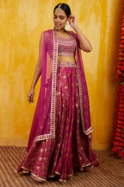 Outlet Spiffy Fits Store 10 Gopi Vaid Pink Gota Applique Lehenga Set