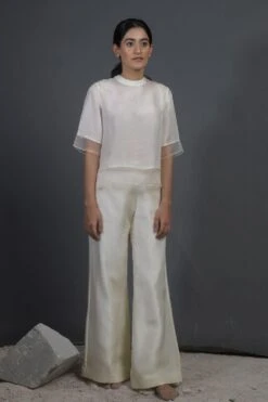 Ahmev Silk Brocade Palazzo Pants