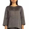 Akaaro Grey Cotton Kameez Blouse