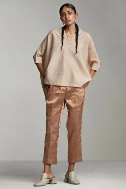 Outlet Spiffy Fits Store 23 Alamelu Textured Silk Kaftan Top