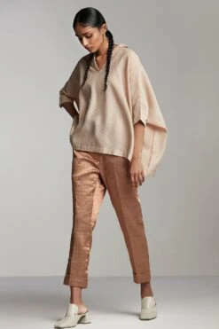 Alamelu Textured Silk Kaftan Top -Outlet Spiffy Fits Store alme 028 3