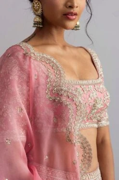 Anushree Reddy Flamingo Pink Embroidered Lehenga Set 12 Anushree Reddy Flamingo Pink Embroidered Lehenga Set -Outlet Spiffy Fits Store ar006 6