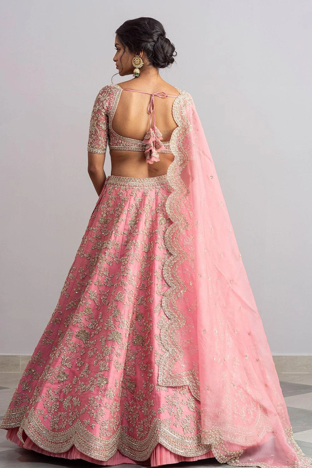 Anushree Reddy Flamingo Pink Embroidered Lehenga Set 7 Anushree Reddy Flamingo Pink Embroidered Lehenga Set - Image 7