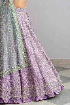 Anushree Reddy Lavender Raw Silk Zardosi Lehenga Set -Outlet Spiffy Fits Store ar030 5