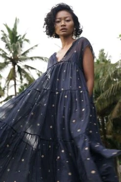 Baju Midnight Blue Mallow Midi Dress -Outlet Spiffy Fits Store ba 2911baj8 3