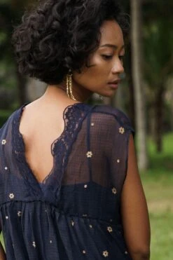 Baju Midnight Blue Mallow Midi Dress -Outlet Spiffy Fits Store ba 2911baj8 5