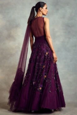 Nikita Mhaisalkar Aubergine Embellished Lehenga Set -Outlet Spiffy Fits Store ca trs22 093 4