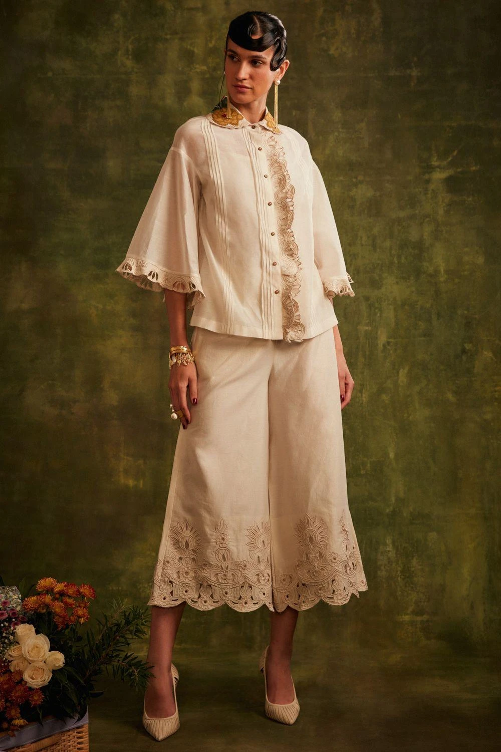 Chandrima Ivory Ruffled Shirt 2 Chandrima Ivory Ruffled Shirt - Image 2