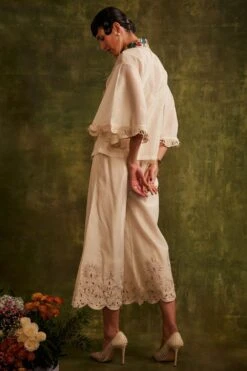 Chandrima Ivory Ruffled Shirt 5 Chandrima Ivory Ruffled Shirt -Outlet Spiffy Fits Store cfw21t01 3