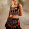 Chandrima Black Kala Cotton Beadwork Bustier