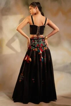 Chandrima Black Kala Cotton Beadwork Bustier -Outlet Spiffy Fits Store cfw21t23 3