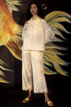 Chandrima Ivory Embroidered Shirt