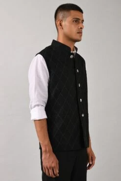 Countrymade Linen Bundi With Stitch Detailing -Outlet Spiffy Fits Store cm btc bd 03 3