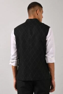 Countrymade Linen Bundi With Stitch Detailing -Outlet Spiffy Fits Store cm btc bd 03 5