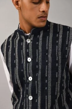 Countrymade Hand Embroidered Linen Bundi -Outlet Spiffy Fits Store cm btc bd 04 4