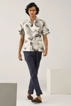 Countrymade Ivory Print Short Sleeves Shirt -Outlet Spiffy Fits Store cm ctd sh 11 3