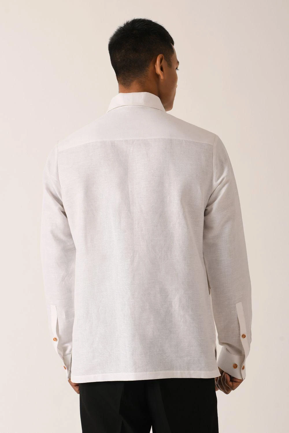 Dhruv Vaish White Diagonal Placket Shirt 4 Dhruv Vaish White Diagonal Placket Shirt - Image 4