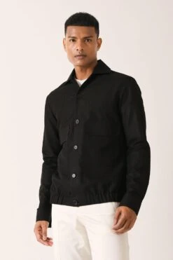 Dhruv Vaish Black Bomber Shirt