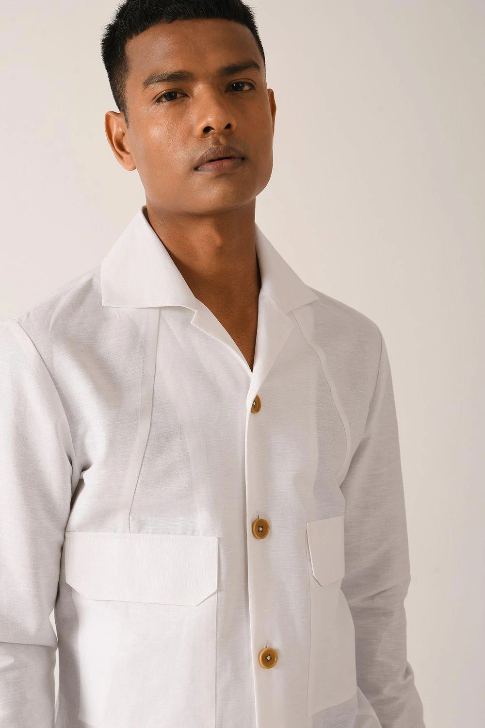 Dhruv Vaish White Bomber Shirt 2 Dhruv Vaish White Bomber Shirt - Image 2