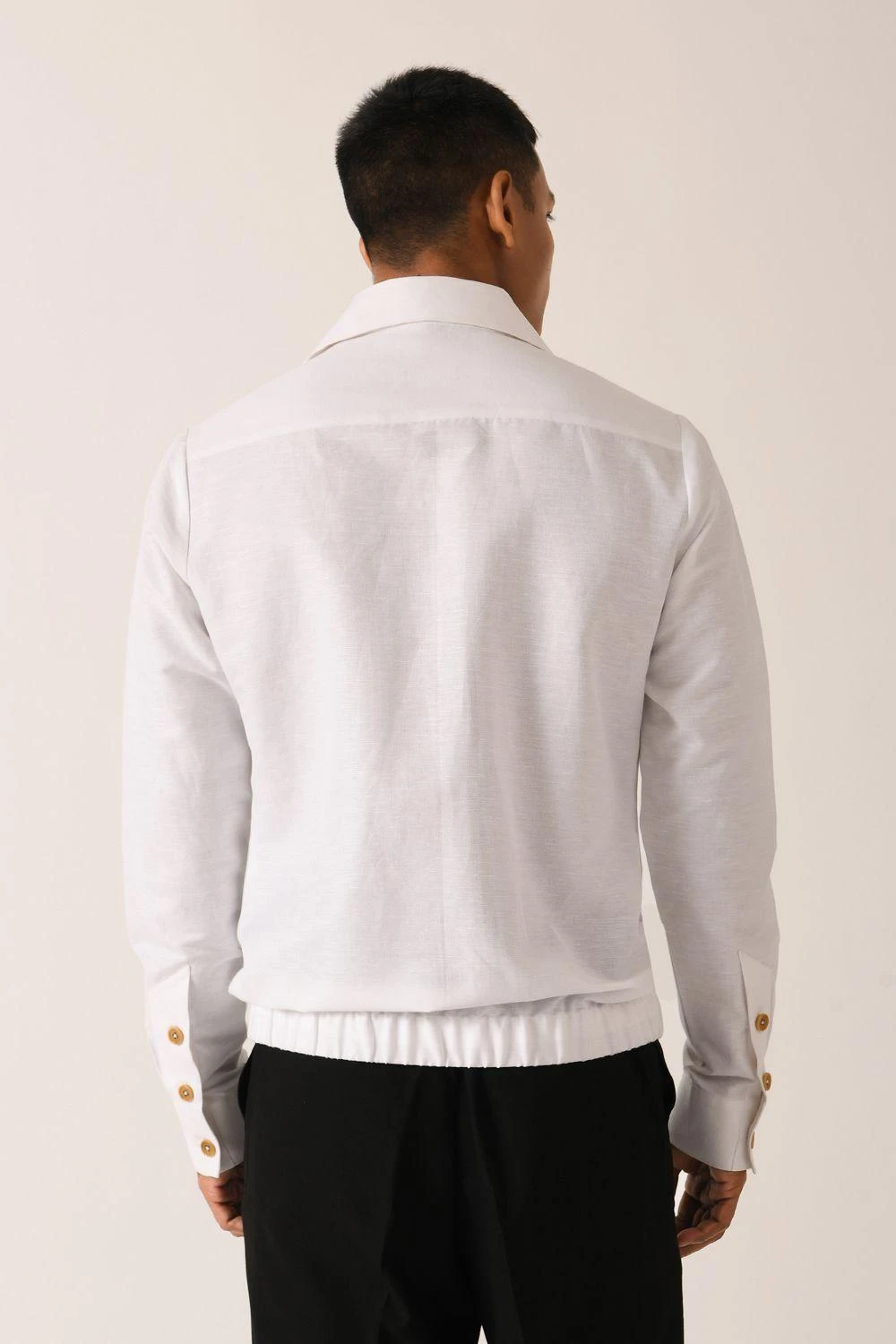Dhruv Vaish White Bomber Shirt 4 Dhruv Vaish White Bomber Shirt - Image 4