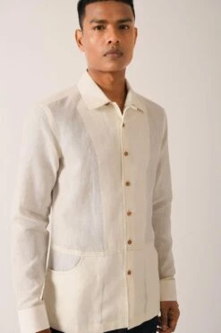 Dhruv Vaish Cream Handloom Cotton Shirt -Outlet Spiffy Fits Store d06c0121 3