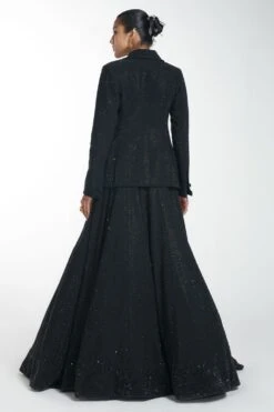Itrh Black Crystal Lehenga & Blazer -Outlet Spiffy Fits Store dc22w030 4