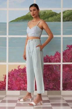 Ikai Light Wash Denim Flared Pants