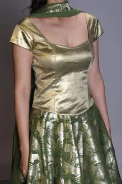 Hemang Agrawal Gold Drill Corsetted Blouse -Outlet Spiffy Fits Store ha33 3