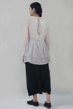 Ecru Floral Embroidered Tie-up Top -Outlet Spiffy Fits Store int ss20 d1 24 4