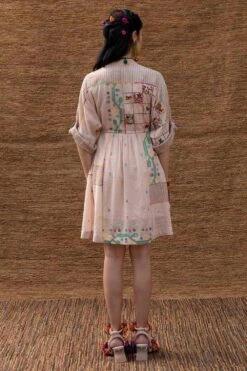 Sunira Designs Pink Embroidered Drawstring Dress -Outlet Spiffy Fits Store j2207d 6