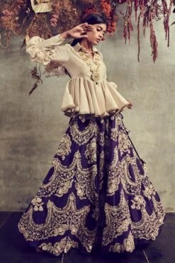 Jayanti Reddy Embroidered Lehenga Set With Peplum Blouse